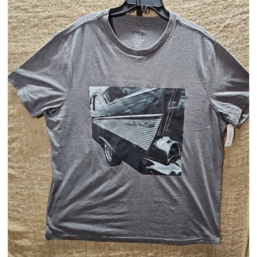 Men’s 2XL Gray 57 Chevy Bel Air Graphic Tee NWT Classic Car Shirt